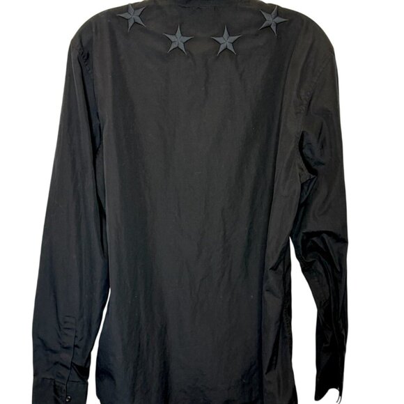 Givenchy Black Embroidered Stars Shirt - Size 15.5 Collar - Picture 8 of 9